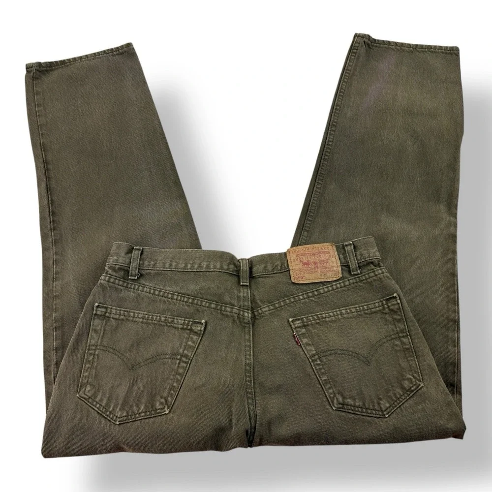 Levi's Moss Brown Cotton 550 Made in USA Jeans‎ Relaxed Fit Tapered Men's 34x29